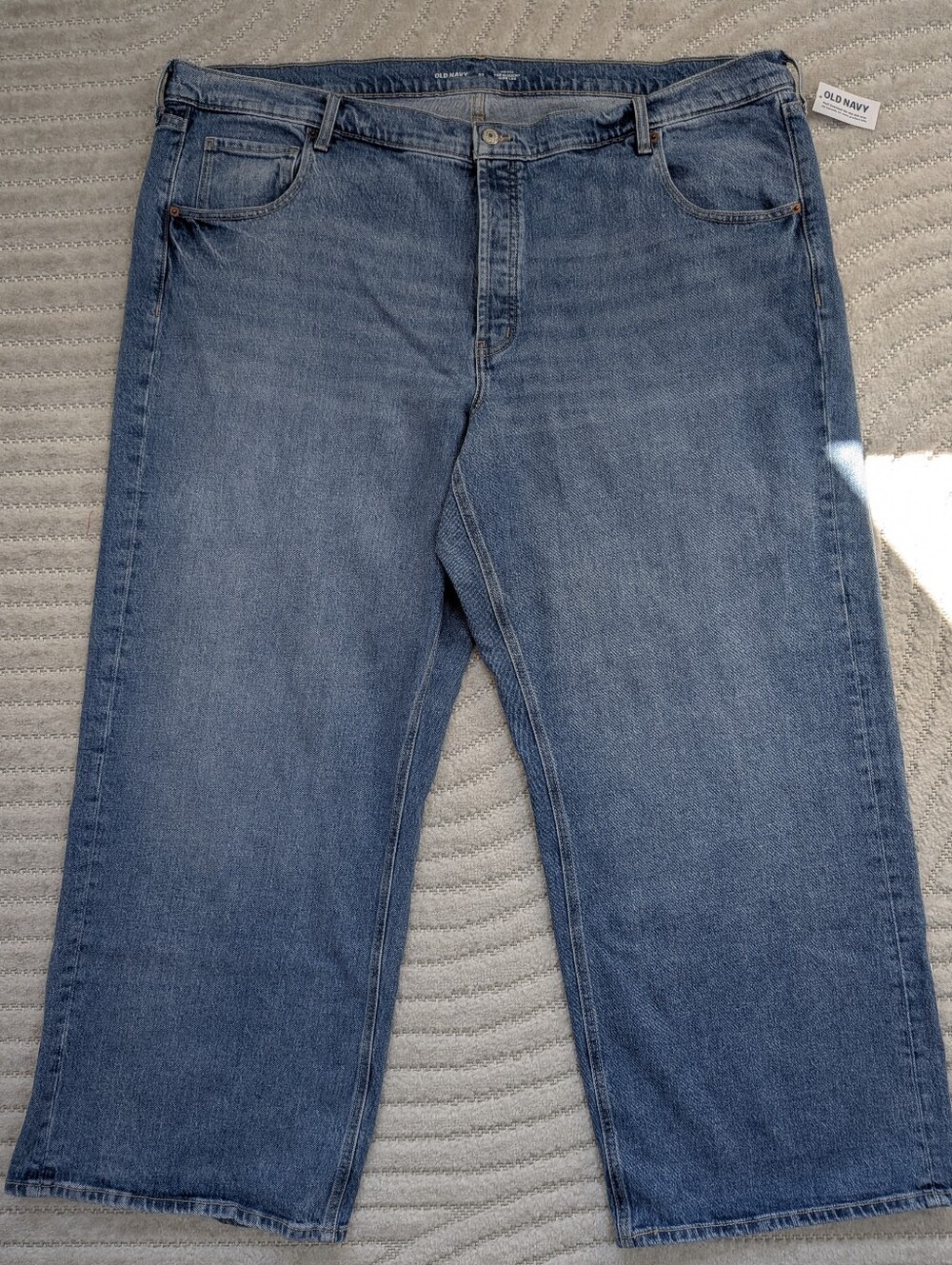 NWT Old Navy Women Mid-Rise Slouchy Wide-Leg Jeans Blue Denim Stretch Pockets 22